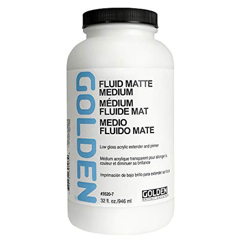 Golden Acrylic Fluid Matte Medium - 32 oz Jar