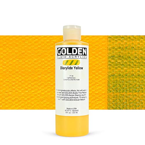 Golden Fluid Acrylics - Diarylide Yellow - 8 oz Bottle