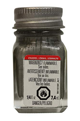 Testors 1180TT .25 oz Steel Flat Enamel Bottle, 0.25 Fl Oz (Pack of 1), Multicolor, 2