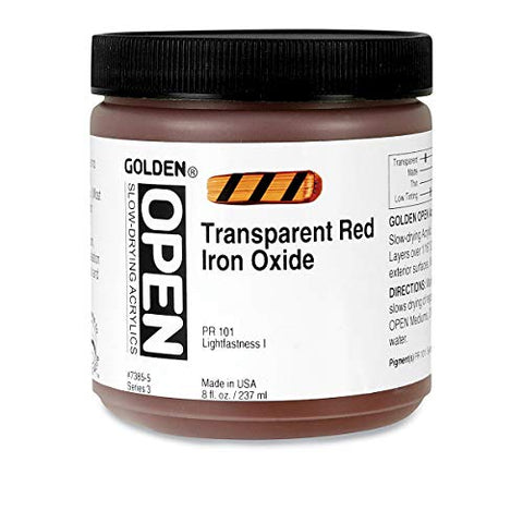 Golden Open Acrylic 8 oz Jar - Transparent Red Iron Oxide