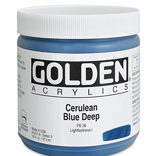 Golden Heavy Body Acrylic - Cerulean Blue Deep - 16oz Jar