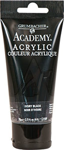 Grumbacher Academy Acrylic Paint, 75ml/2.5 Ounce Plastic Tube, Ivory Black (C115P)