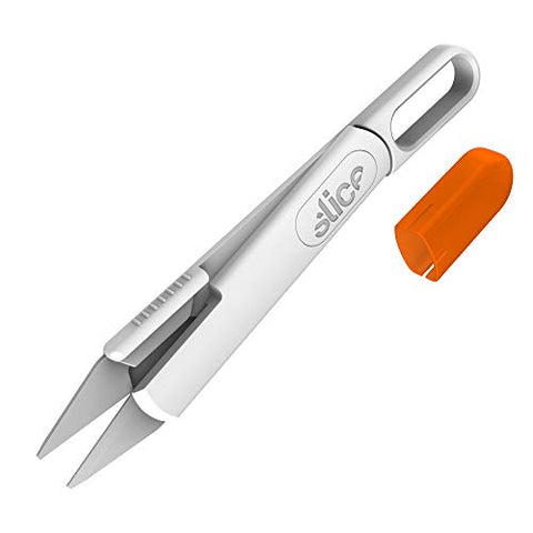 Slice 10595 Self-Opening Scissors, Finger-Friendly Blades, Thread Snips, Portable, Ideal for Sewing/Tailoring, Easy-to-Use With Arthritis, Less Muscle Effort Needed, Safety Cap, Handy Lanyard Hole