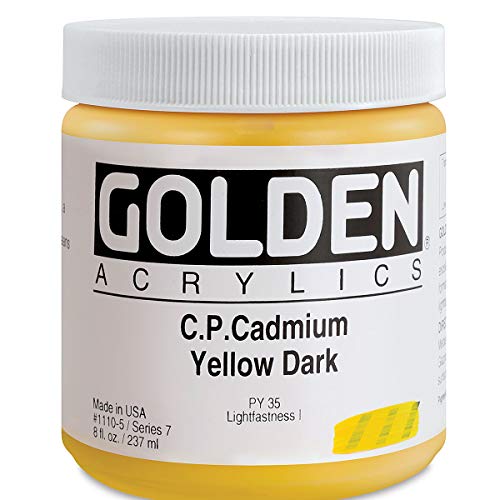 Golden Heavy Body Acrylic - C.P. Cadmium Yellow Dark 8oz jar