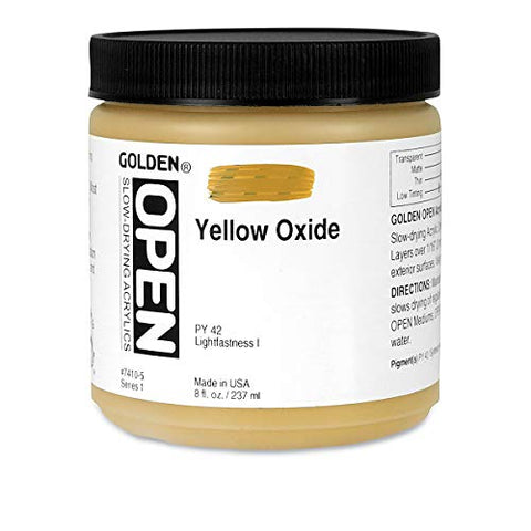 Golden OPEN Acrylic Colors yellow oxide 8 oz. jar