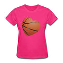 RamiCas Xx-Large Informal Pink Tee for Women Cotton Popular Got_Heart_Basketball_no_Words