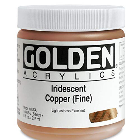 Golden Heavy Body Iridescent Acrylics - Iridescent Copper Fine 8oz jar