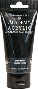 Grumbacher Academy Acrylic Paint, 75ml/2.5 Ounce Plastic Tube, Lamp Black (C116P)