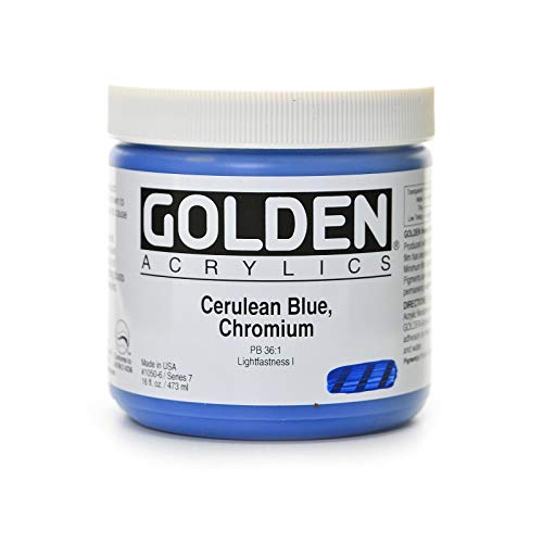 Golden Heavy Body Acrylics Paint Cerulean Blue Chromium 16 Oz