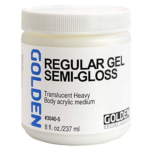 Golden 30405 Acrylic Medium Regular Gel Semi-Gloss, 8-Ounce