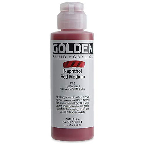 4 Oz Fluid Acrylic Color Paint Color: Naphthol Red Medium