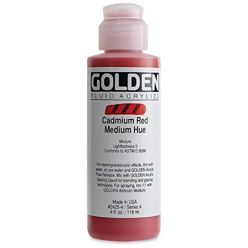 Golden Fluid Acrylics - Cadmium Red Medium Hue - 4 oz Bottle