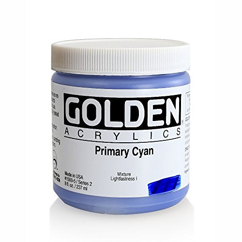 Golden Heavy Body Acrylic - Primary Cyan 8oz jar