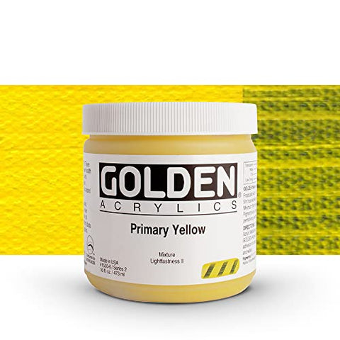 Golden Heavy Body Acrylic - Primary Yellow 16oz jar