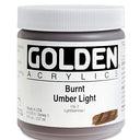 Golden Heavy Body Acrylic - Burnt Umber Light 8oz jar