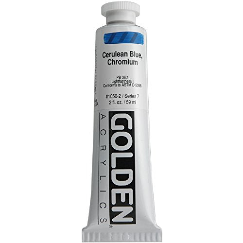 Golden Heavy Body Acrylic Paint, 2-Ounce, Cerulean Blue Chromium