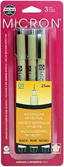 Sakura Pigma Micron Pen 01 Blk 3pc