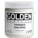 Golden Heavy Body Interference Acrylics - Interference Green Fine 8oz jar