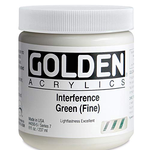 Golden Heavy Body Interference Acrylics - Interference Green Fine 8oz jar