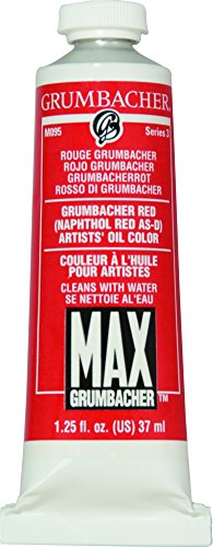 Grumbacher Max Water Miscible Oil Paint, 37ml/1.25 oz, Grumbacher Red (Naphthol)