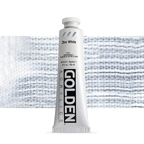 Golden Heavy Body Acrylic Paint, 2-Ounce, Zinc White