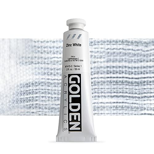 Golden Heavy Body Acrylic Paint, 2-Ounce, Zinc White