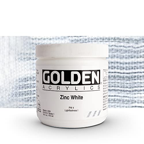 Golden Artist Acrylic, 16 Ounce jar, Zinc White (1415-6)