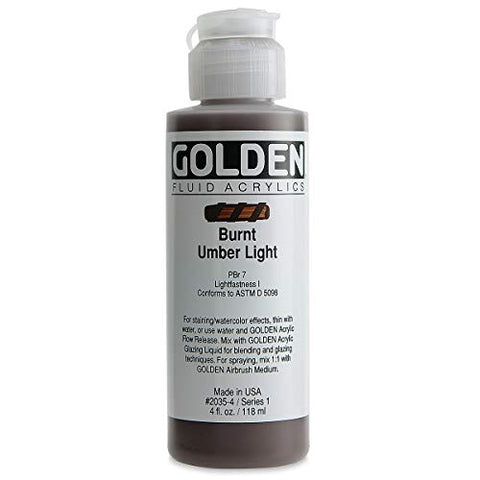 4 Oz Fluid Acrylic Color Paint Color: Burnt Umber Light