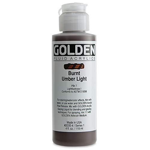 4 Oz Fluid Acrylic Color Paint Color: Burnt Umber Light