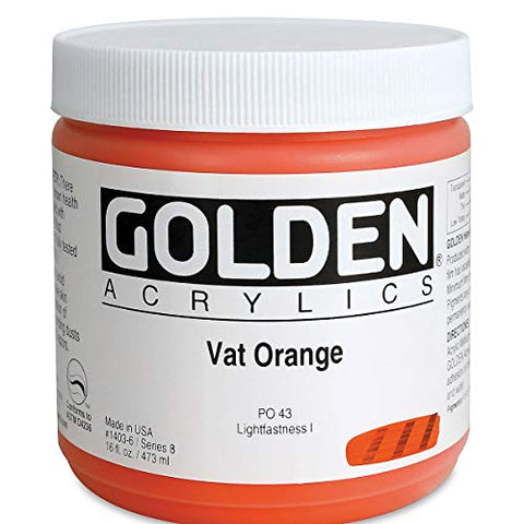 Golden Heavy Body Acrylic - Vat Orange - 16oz Jar