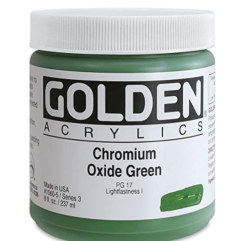 Golden Heavy Body Acrylics Chromium Oxide Green 8oz jar