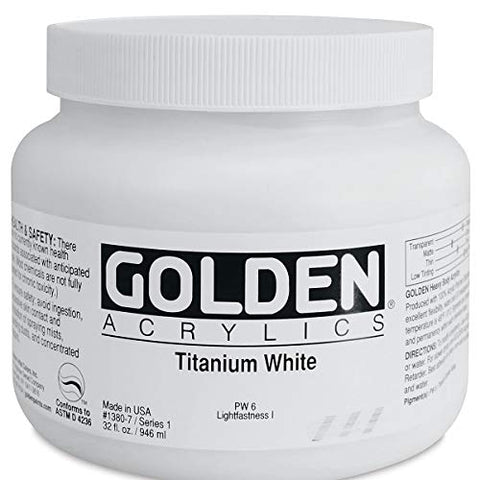 Golden Artist Acrylic, 32 Ounce jar, Titanium White (1380-7)