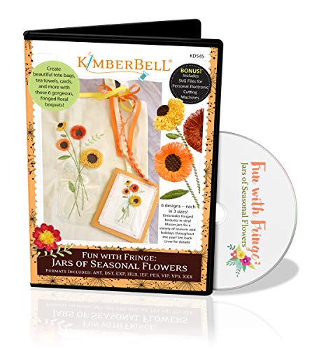 Kimberbell Fun with Fringe: Jars of Seasonal Flowers Machine Embroidery CD