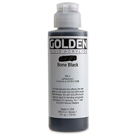 4 Oz Fluid Acrylic Color Paint Color: Bone Black