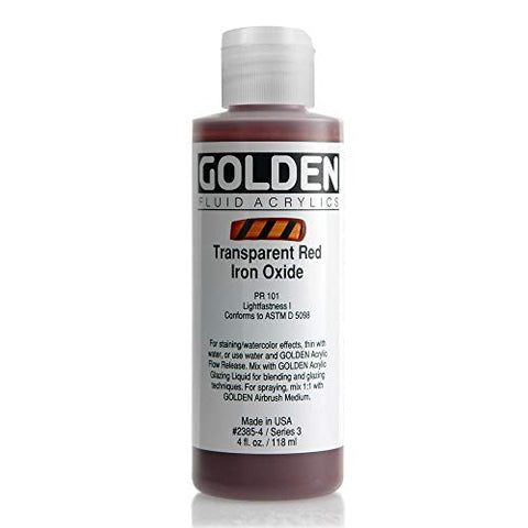 4 Oz Fluid Acrylic Color Paint Color: Transparent Red Iron Oxide