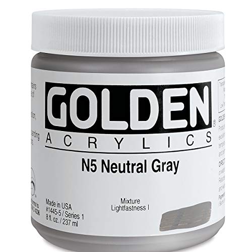 Golden Heavy Body Acrylic - Neutral Gray N5 8oz jar