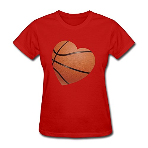 RamiCas XXX-Large Creative Red Short-Sleeve - Got_Heart_Basketball_no_Words Designed,Women