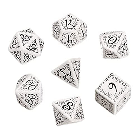 Q-Workshop Elvish Dice White/Black (7) Board Game