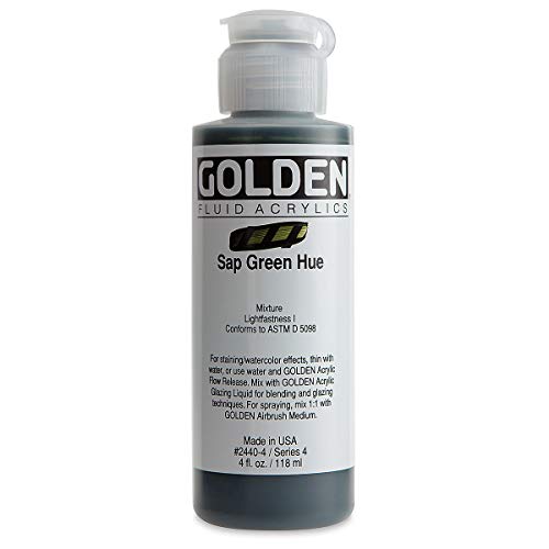 4 Oz Historical Fluid Acrylic Hues Paint Color: Sap Green Hue