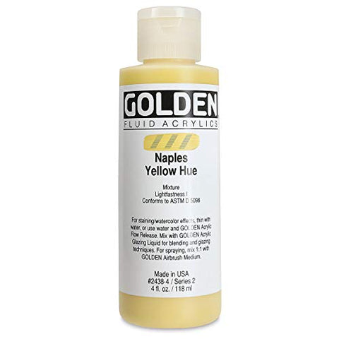 4 Oz Historical Fluid Acrylic Hues Paint Color: Naple Yellow Hue