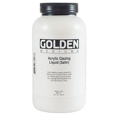 Golden Acrylic Medium, Glazing Liquid, 32 Oz, Satin