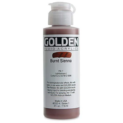 4 Oz Fluid Acrylic Color Paint Color: Burnt Sienna