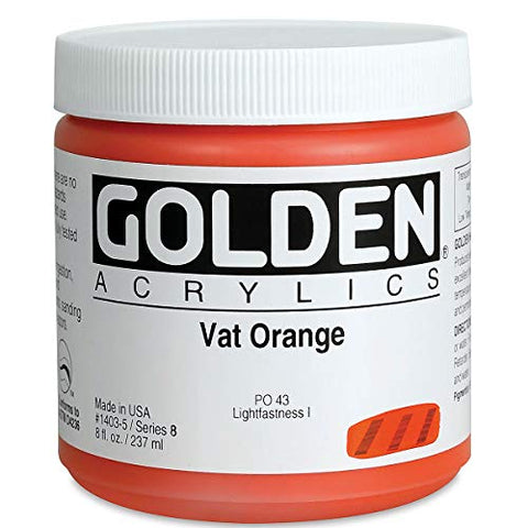 Golden Heavy Body Acrylic - Vat Orange 8oz jar