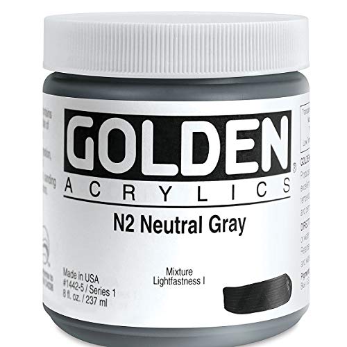 Golden Heavy Body Acrylic - Neutral Gray N2 8oz jar