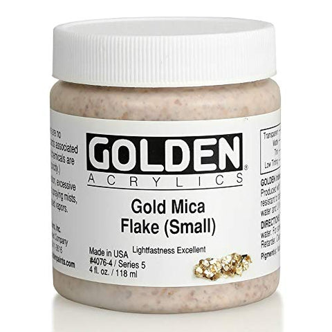 Acrylic Medium Golden Artist Colors Gold Mica Flake Small 4oz jar