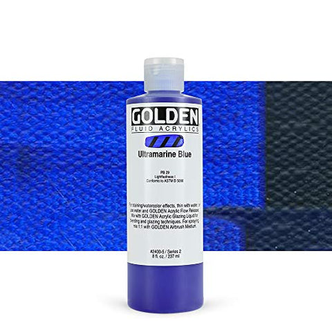 8 Oz Fluid Acrylic Color Paint Color: Ultramarine Blue