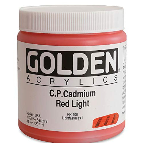 Golden Heavy Body Acrylic - C.P. Cadmium Red Light 8oz jar