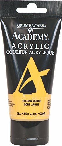 Grumbacher Academy Acrylic Paint, 75ml/2.5 oz. Plastic Tube, Yellow Ochre Light Hue (C244P)