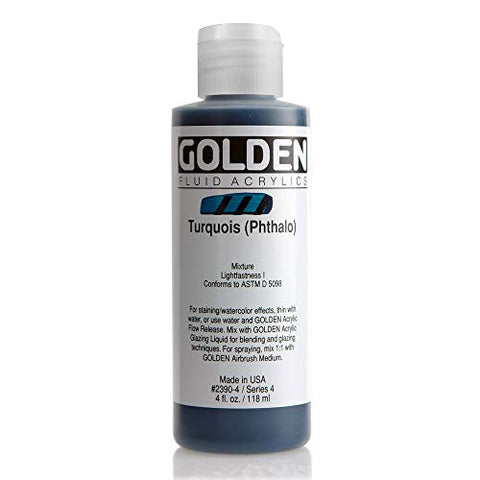 Golden Fluid Acrylics - Turquois (Phthalo) - 4 oz Bottle