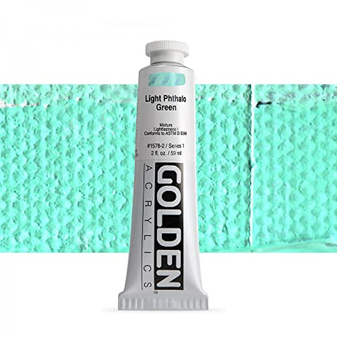 Golden Heavy Body Acrylic, 2 Ounce Tube, Light Phthalo Green (1578-2)
